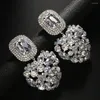 Brincos Dangle Stonefans Bilng Rhinestone Heart Luxury for Women Fashion Jewelry Square Declaração 2024 Designer Y2K