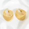 Stud Earrings Dubai Hollow Out Chunky Big Drop 18K Gold Plated Copper Ear Buckles For African Wedding Engagement Party Gifts