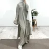 Ethnic Clothing Ramadan Abaya 2024 New Fashion Striped Split Long Dress Muslim Dresses For Women Dubai Abaya Arab Islamic Muslim Clothing d240419