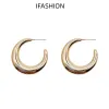 Boucles d'oreilles ifoash nouveau style réel 18 km boucles d'oreilles en or pure pure Au750 simplicité de la mode de mode de mode de boucles d'oreilles beaux bijoux pour les femmes