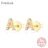 Boucles d'oreilles 925 argent sterling petite lettre az alphabet kralen percing goudron d'oreille pour femmes pendentientes hypoallergéniques brincos 2022 Nouveau