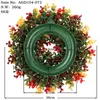 Fleurs décoratives de la couronne de Noël simulation de porte eucalyptus décoration de porte de maison verte végétal de la plante fausse fleur accessoire