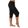 Женские брюки Capris Leisure Женские шорты с твердым цветом Пот Wicking Sports Pants Фитнес -карманы с низким растущим