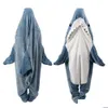 Filtar Cartoon Shark Slee Bag Pyjamas Office Tupplur