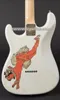 Custom Shop Charleys Rene Martinez SRV Pearl White Electric Guitar Special Lipstick Pickups Hula Girl decal on back Rosewood Fingerboard Dot Inlay Hard Tail