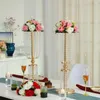 Dekorativa blommor 10st/Lot Wedding Road Lead 80 cm Tall Acrylic Crystal Flower Stand Centerpiece Event Party Decoration