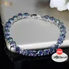 Strands Pera Trendy Women Party Jewelry Multi kolor Big Round Natural Crystal Stone Srebrny Łańcuch Braceletów dla kobiet B040