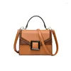 Axelväskor Acelure Solid Color Hard Pu Leather Crossbody Bag For Women Mini Small Shopping Handväskor Purse Ladies Messenger