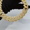 Handmade Hip Hop Necklace 20mm Width Fashion S925 Sterling Silver Vvs Moissanite Diamond Cuban Link Chain