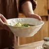 Миски схема супа миска Домохозяйство с большой шляпой салат лапша творческая керамическая керамическая мгновенная характеристика высокого смысла