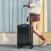 Luggage New Travel suitcases with wheels rolling luggage Female front open trolley case boarding case 20''suitcase 10 kg airplane wheel