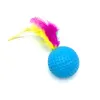 Toys 5st Cat Selflappy Toy Badminton Rustle Underhållande färgglad kattboll Sound Catch Feather Pet Supplies Pet Toys