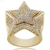 Factory Custom High Quality Hip Hop Jewelry Real 925 Sterling Silver Gold Plated Fashion Jewelry Star Moissanite Iced Out Rings