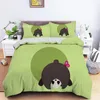 Set di biancheria da letto set panda 3d stampato hedgehog pianeta piumone coperta di piuma bohémien trapunta per arredamento per la camera da letto