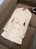Bureau des vestes pour femmes Lady Double Basted Blazer robe Femme Spring Notched à manches longues Blanc Black Mini robes Vestidos