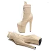 Dance Shoes Leecabe 20CM Pole Dancing Suede Upper Covered High Heel Platform Boots Closed Toe Dancie Boot