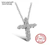 Yhamni Luxury Original 925 Sterling Silver Pendant ketting prinses luxe diamanten ketting hanger voor dames en vrouwen N109730201