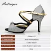 Scarpe da ballo 2024 Salsa Latina Donna glitter e PU Silver Grey for Women Ladies Party Ballroom Sandal