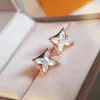925 Four Leaf Clover Stud Old Flower Classic White Fritillary Birthday Present for Girlfriend306C