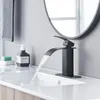 Badkamer wastafel kranen hoogwaardige zwarte waterval kraan één handvat toilet met -up afvoergat vaartuigbekken mixer kraan