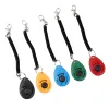 Whistles Dog Training Clicker Pet Cat Plastic Nya hundar Klicka på tränarhjälpverktyg Justerbar handledsband ljudnyckelkedja hundförsörjning