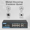 Kontroll POE Switch Gigabit 1000 Mbps Ethernet Gigabit Switch Fast Smart Plug and Play 5 8 6 10 Port Switch för IP -kamera/WiFi -router