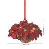 Christmas Decorations Wooden Hanging Ornaments 2024 Navidad Flower Basket Pendants Door Xmas Tree For Home Year Gifts