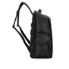 Backpack Thick Black Coffee Bark Pattern Genuine Leather 15.6'' Laptop Women Men Travel Bag Highend Large Big Vintage M0088