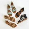 Freizeitschuhe 2024 Sommer Europäischer und amerikanischer Keilabsatz Sandalen Frauen Open Tobe dicker alleiner weicher Kreuz Roman