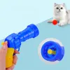 Toys Funny Cat Toys Interactive Teaser Cat Dog Ball Plush Shooting Gun Launcher Training Toy -Help Relief Gatto Giocatto