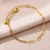 Chaîne en acier inoxydable de la cheville pour femmes Gold Color Bracelet Bracelet Apanpantre la cheville Summer Beach Boho Bijoux Accessoires Gift