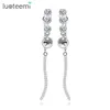 Boucles d'oreilles en peluche lutemi deux longues chutes pour les femmes k-coréen bijoux 2024 accessoires aretes de muje