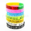 50PC New Design Classi Logo Music Note Silicone Wristband Bracelet for Student Black White 2115