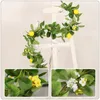 Decorative Flowers Vines Cane Summer Garland Decor Fake Front Door Artificial Rattan Welcome Hanging