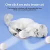 Speelgoed elektrische huisdierbal kleurrijke led rollende flitsbal met bel van bel veer USB oplaadbaar bal speelgoed voor puppykatten honden