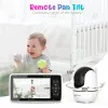 Monitorer 5 tum Video Baby Monitor med kamera och ljud, 4x Zoom, 22 timmar Batteri, 2way Audio Night Vision Temperatur Sensor BabyPhones