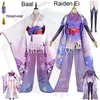 Anime Costumes Anime Cosplay Raiden Ei Blzebul Cosplay Come Raiden Shogun Kimono Blzebul Outfits for Comic Con Hallown Party Y240422