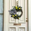 Decorative Flowers Artificial Spring Wreath Front Door Outside Summer Fruit Floral For Living Room Fireplace Kitchen