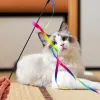 Toys 3pcs Teaser Toy Cat Wand Rainbow Ribbon Cat Stick Stick interativo Exercício interno saudável gato gato de gato de gatinho de gatinho brinquedo de gatinho brinquedo