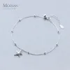 Anklets Modian Hot Sale Starfish Light Beads Anklet Chain For Women Real 925 Sterling Silver Leg Chain Link Fashion Fine Jewelry Gifts