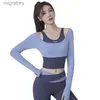 Tracksuits voor dames dames hoge taille yoga set schok-absorberen weken sport beha korte top patchwork sportkleding fitness slijtage training slijtage yq240422