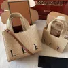 Designer Front Beach Tote Tassen Dames Zomer geborduurde luxe handtas Gras geweven mand Straw Loeve Crossbody Schoudertas