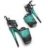 Sapatos de dança Leecabe 23cm/9innches foste pu PU Aberto Plataforma Glitter Glitter Sandals Sexy High Heels