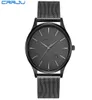 Crrju Black Watch Men Watches Top Brand Luxury Famous Wistwatch Relógio Masculino Black Quartz Wrist Watch Calendário Relogio Masculino3591184