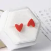 Stud Earrings LAMOON Romantic For Women Wedding Accessories Little Red Heart 925 Sterling Silver Earring Fine Jewelry LMEI122