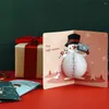 ギフトラップイヤーギフトサンタクロース3dアップエンベロープで挨拶するクリスマスの祝福カードありがとうポストカード