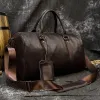 Taschen Luxus echte Ledermänner Frauen Reisen Tasche Kuh Leder tragen auf Gepäcktasche Travel Umhängetasche Männliche weibliche Wochenend -Duffle Tasche