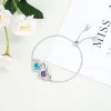 Bracelets JewelOra Customized 2 Birthstones Adjustable Chain Bracelet Personalized Intertwined Hearts Engraved Name Bracelets for Women