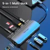 HUBS VINENT USB C HUB USB C TO HDMI 4K VGA PD RJ45 3.5MM USB 3.0 DOCK لـ MacBook Pro Accessories Type C 3.1 SPLITTER USB HUB