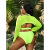 Nieuwe oversized driedelige bikini sexy backless dames badpak